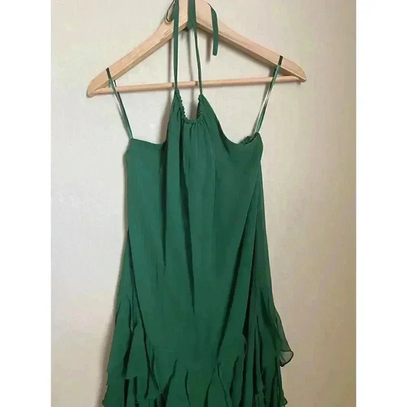 The Limited Halter Ruffle Mini‎ Dress Green Size 6 - Picture 12 of 14